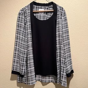 Leslie Fay One Piece Blouse and Jacket